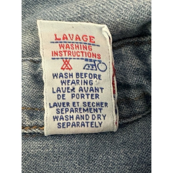 Vintage Request Denim Jacket  Size Extra Large Shirt Quilted‎ Back Button Detail - Picture 4 of 16